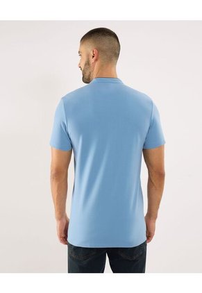 Polo Para Hombre Cuello Mao Sin Bolsillo Color Azul Marca Ostu #60110840