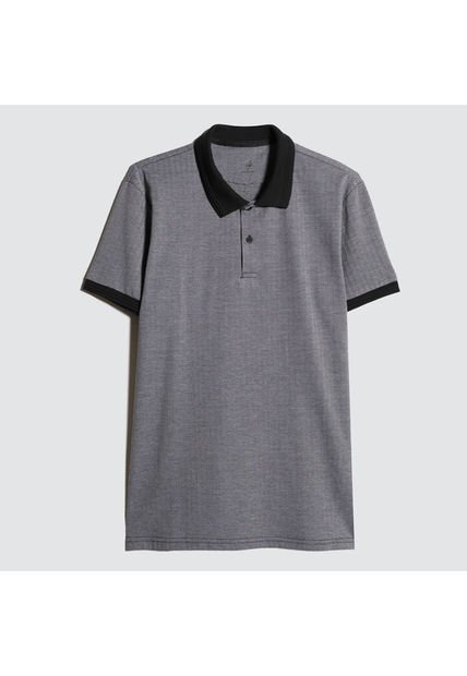 Polo Para Hombre Cuello Tejido Sin Bolsillo Color Negro Marca Ostu #60110620