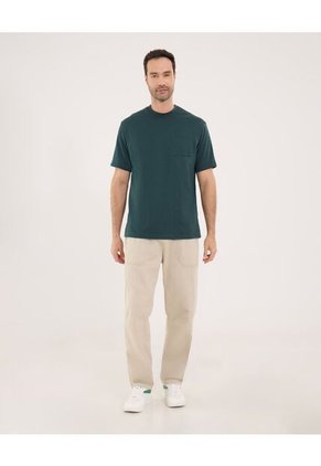 Camiseta Para Hombre Manga Corta Color Verde Oscuro Marca Ostu #60091410