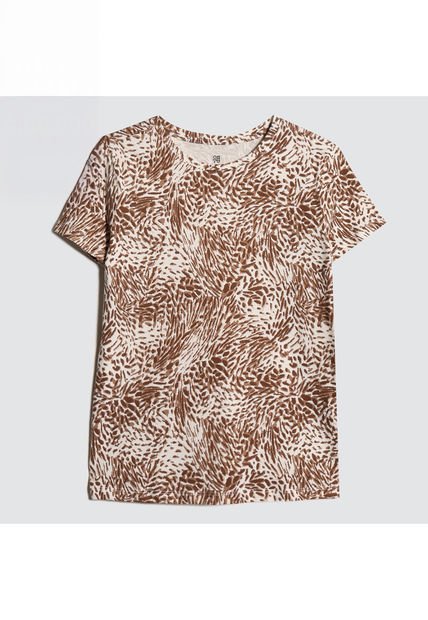 Camiseta Para Mujer Manga Corta Color Café Claro Marca Ostu #40091962