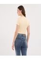 Camiseta Para Mujer Crop Top Manga Corta Color Amarillo Marca Ostu #40092505 de Ostu