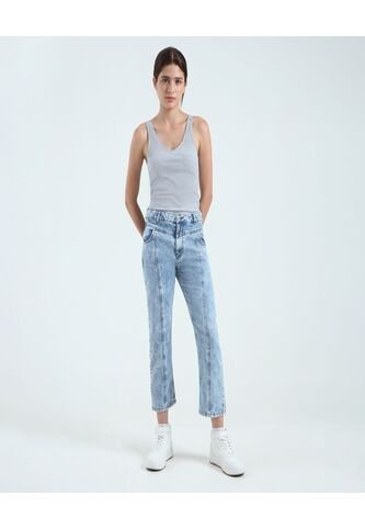 Jean Para Mujer Straight Color Azul  Marca Ostu #40160374 Ostu