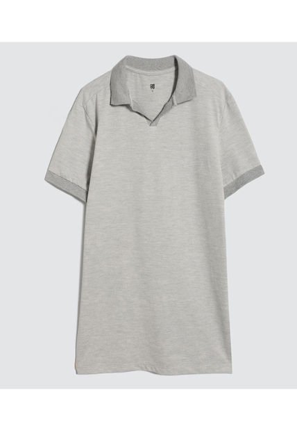 Polo Para Hombre Cuello Tejido Sin Bolsillo Color Gris  Marca Ostu #60110691