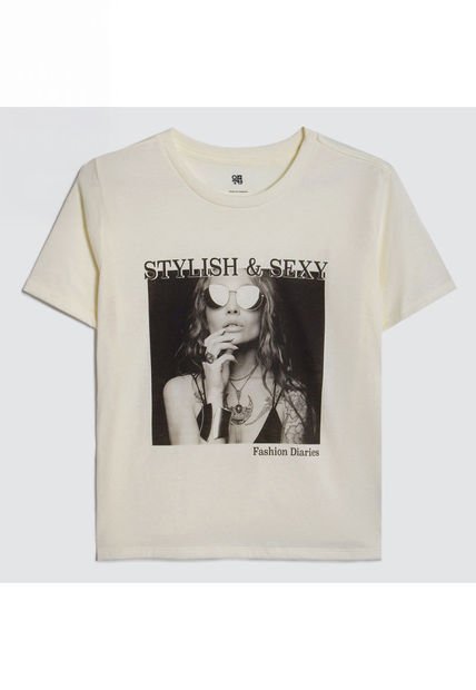 Camiseta Para Mujer Manga Corta Color Blanco Marca Ostu #40092042