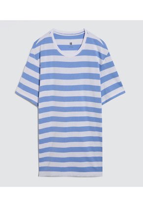 Camiseta Para Hombre Manga Corta Color Azul  Marca Ostu #60091230