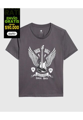 Camiseta Para Mujer Manga Corta Color Gris  Marca Ostu #40092043 Ostu