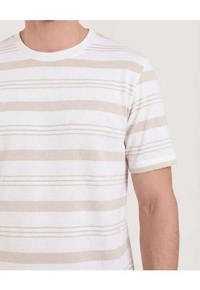 Camiseta  Para Hombre Manga Corta Cuello Redondo Color Arena Marca Ostu #60091811