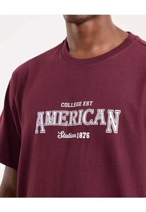 Camiseta Para Hombre Manga Corta Cuello Redondo Color Vino Marca Ostu #60091699