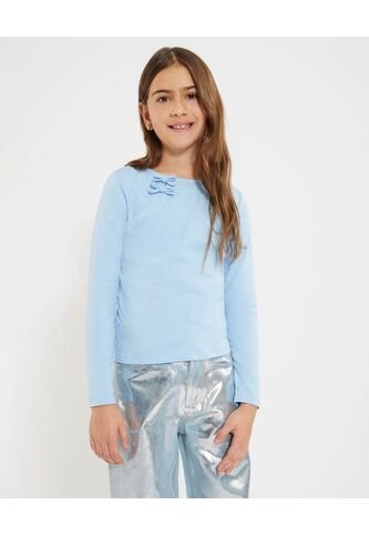 Camiseta Infantil Niña Manga Larga Cuello Redondo Color Azul Marca Ostu #90090323 Ostu