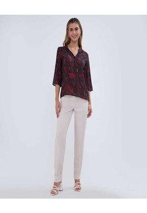 Blusa Para Mujer Manga 3/4 Color Azul  Marca Ostu #40121036