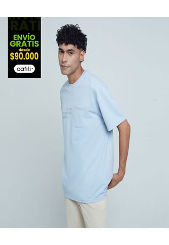 Camiseta Para Hombre Manga Corta Color Azul  Marca Ostu #60091045 Ostu