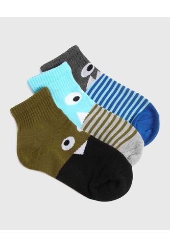 Medias Infantil Niño Tobillera Color Negro Marca Ostu #80980135 Ostu