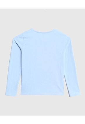 Camiseta Infantil Niña Manga Larga Cuello Redondo Color Azul Marca Ostu #90090323