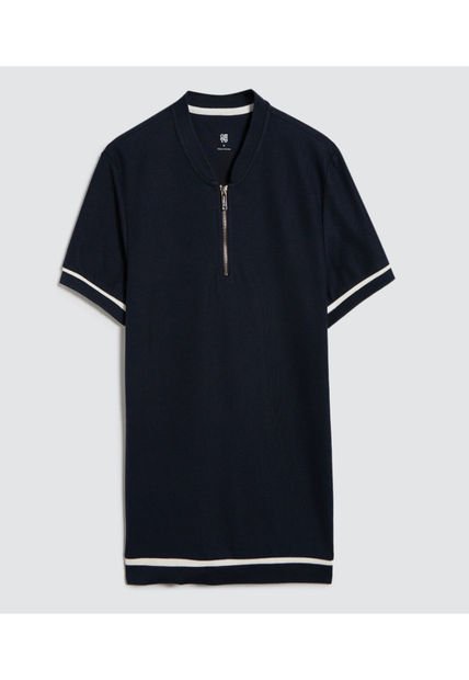 Polo Para Hombre Cuello Tejido Sin Bolsillo Color Azul  Marca Ostu #60110652