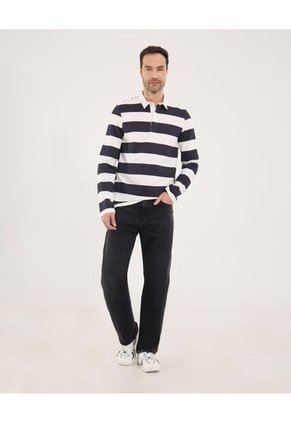 Polo Para Hombre Cuello Tejido Sin Bolsillo Color Azul Marca Ostu #60110827