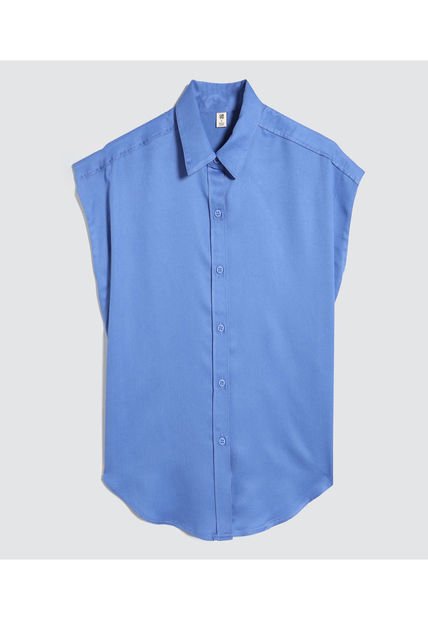 Camisa Para Mujer Manga Corta Color Azul Marca Ostu #40010238