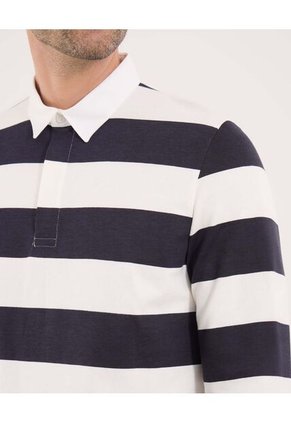 Polo Para Hombre Cuello Tejido Sin Bolsillo Color Azul Marca Ostu #60110827