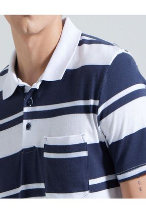 Polo Para Hombre Cuello Tejido Con Bolsillo Color Azul  Marca Ostu #60110537