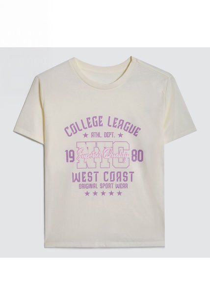 Camiseta Para Mujer Manga Corta Color Blanco Marca Ostu #40092051