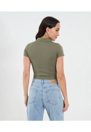 Polo Para Mujer Manga Corta Color Verde Marca Ostu #40110177