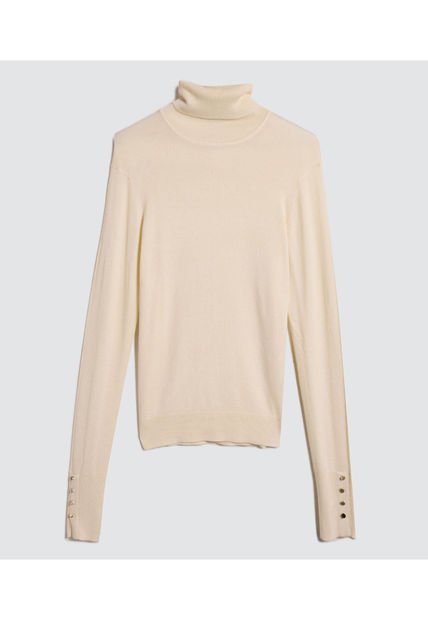 Saco Para Mujer Cuello Alto O Cuello Tortuga Color Beige Marca Ostu #40330076