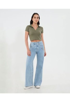 Polo Para Mujer Manga Corta Color Verde Marca Ostu #40110177