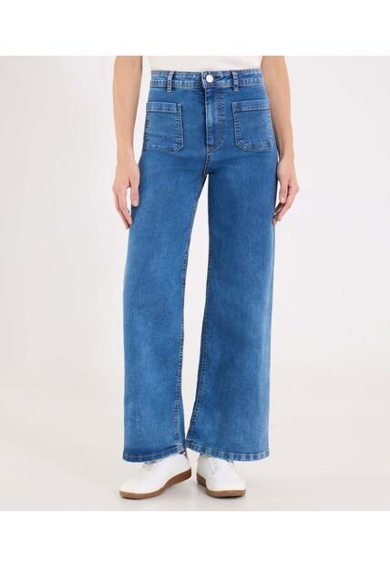 Jean Para Mujer Wide-Leg Color Azul Marca Ostu #40160631