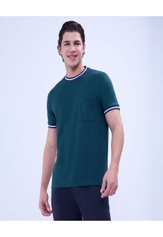 Camiseta Para Hombre Manga Corta Color Verde  Marca Ostu #60091420 Ostu