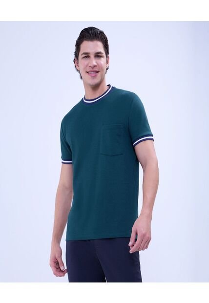 Camiseta Para Hombre Manga Corta Color Verde  Marca Ostu #60091420