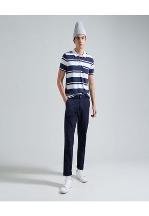 Polo Para Hombre Cuello Tejido Con Bolsillo Color Azul  Marca Ostu #60110537