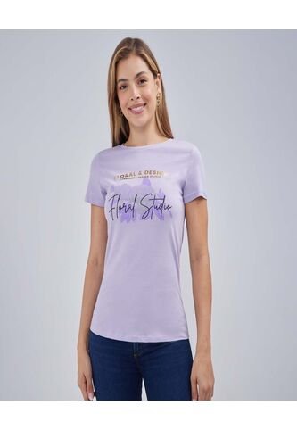 Camiseta Para Mujer Manga Corta Color Lila  Marca Ostu #40092104 Ostu