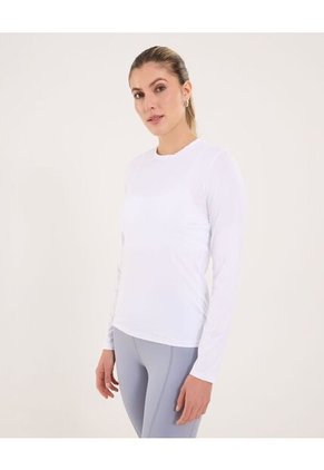 Camiseta Para Mujer Manga Larga Cuello Redondo Color Blanco Marca Ostu #40092378