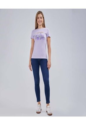 Camiseta Para Mujer Manga Corta Color Lila  Marca Ostu #40092104