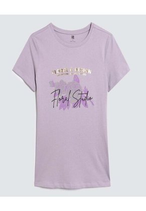 Camiseta Para Mujer Manga Corta Color Lila  Marca Ostu #40092104