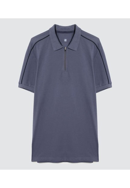 Polo Para Hombre Cuello Tejido Sin Bolsillo Color Gris  Marca Ostu #60110655
