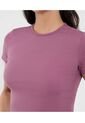 Camiseta Para Mujer Crop Top Manga Corta Color Morado Marca Ostu #40092506 de Ostu