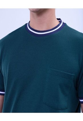 Camiseta Para Hombre Manga Corta Color Verde  Marca Ostu #60091420