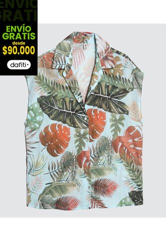 Camisa Para Mujer Manga Sisa Color Verde  Marca Ostu #40010214 Ostu