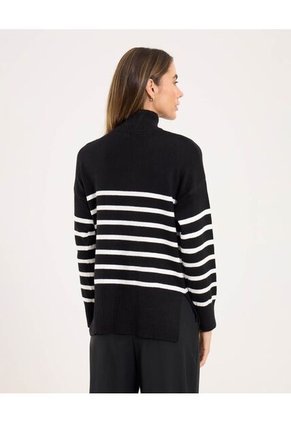 Saco Para Mujer Cuello Alto O Cuello Tortuga Color Negro Marca Ostu #40330081