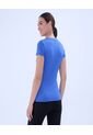 Camiseta Para Mujer Manga Corta Cuello V Color Azul  Marca Ostu #40092390 de Ostu