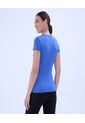 Camiseta Para Mujer Manga Corta Cuello V Color Azul  Marca Ostu #40092390 de Ostu