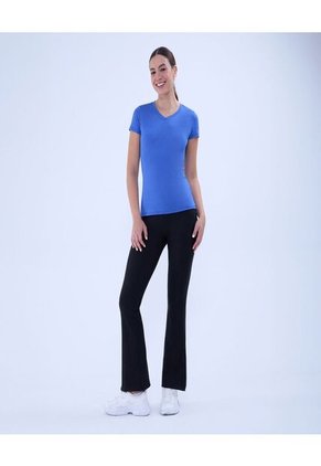 Camiseta Para Mujer Manga Corta Cuello V Color Azul  Marca Ostu #40092390