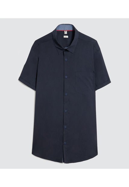 Camisa Para Hombre Manga Corta Con Bolsillo Color Azul  Marca Ostu #60010683
