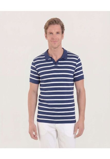 Polo  Para Hombre Cuello Tejido Sin Bolsillo Color Azul Marca Ostu #60110852