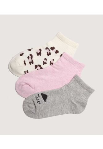 Medias Infantil Niña Tobillera Color Gris Marca Ostu #90980157 Ostu