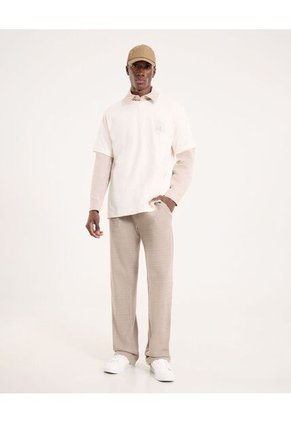 Camiseta Para Hombre Manga Corta Cuello Redondo Color Crema Marca Ostu #60091696