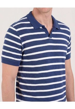 Polo  Para Hombre Cuello Tejido Sin Bolsillo Color Azul Marca Ostu #60110852