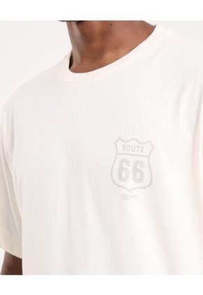 Camiseta Para Hombre Manga Corta Cuello Redondo Color Crema Marca Ostu #60091696