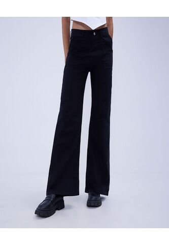 Jean Para Mujer Wide Leg Cargo Color Negro Marca Ostu #40160480 Ostu