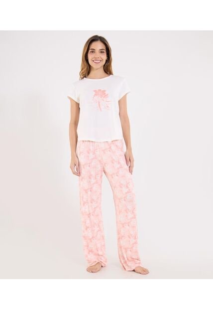 Pijama Para Mujer M/C P/L Color Coral Marca Ostu #40040421